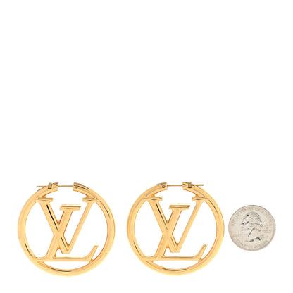 Louis Vuitton Metal Louise Hoop Earrings Gold 2 of 5