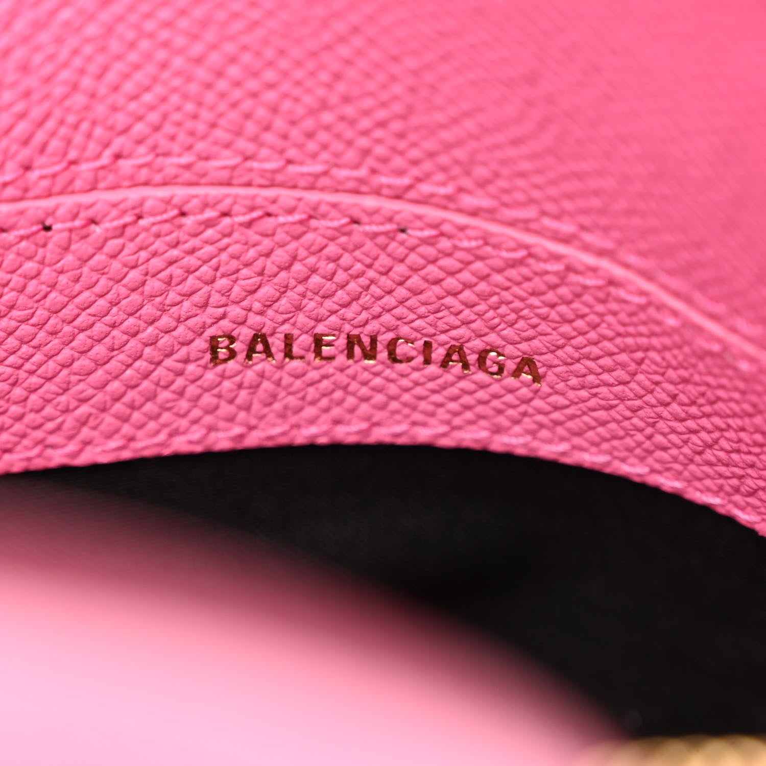 Balenciaga Signature Grained Calfskin Logo XXS Ville Top Handle Bag Rose Bubblegum Black 6 of 10
