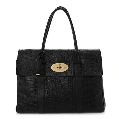 Mulberry Calfskin Crocodile Embossed Bayswater Black 1 of 10