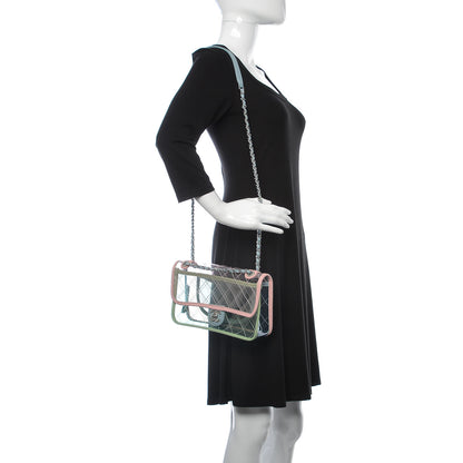 Chanel Lambskin PVC Quilted Medium Coco Splash Flap Blue Green 2 of 12