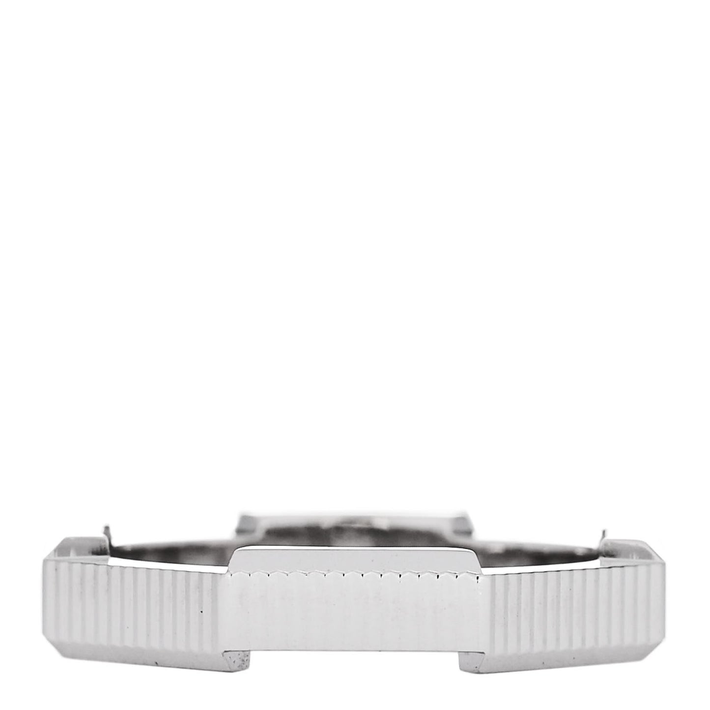 18K White Gold 4mm Link To Love Striped Ring 53 6.25