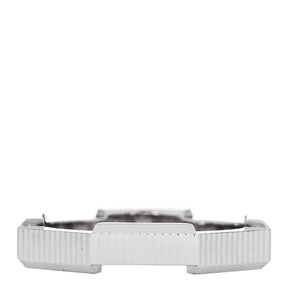 Gucci 18K White Gold 4mm Link To Love Striped Ring 53 6.25 3 of 5