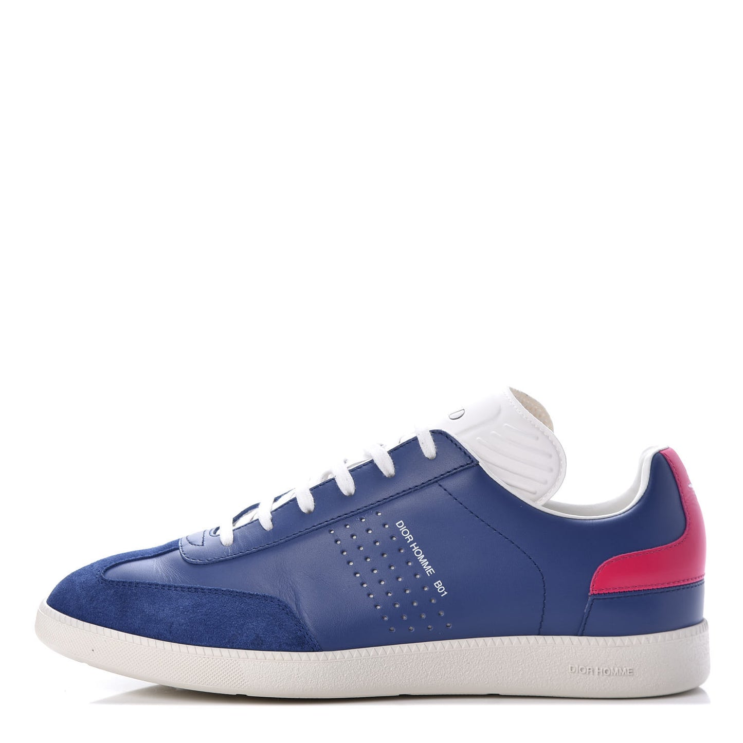 Homme Smooth Calfskin Suede Mens B01 Sneakers 40 Blue Red