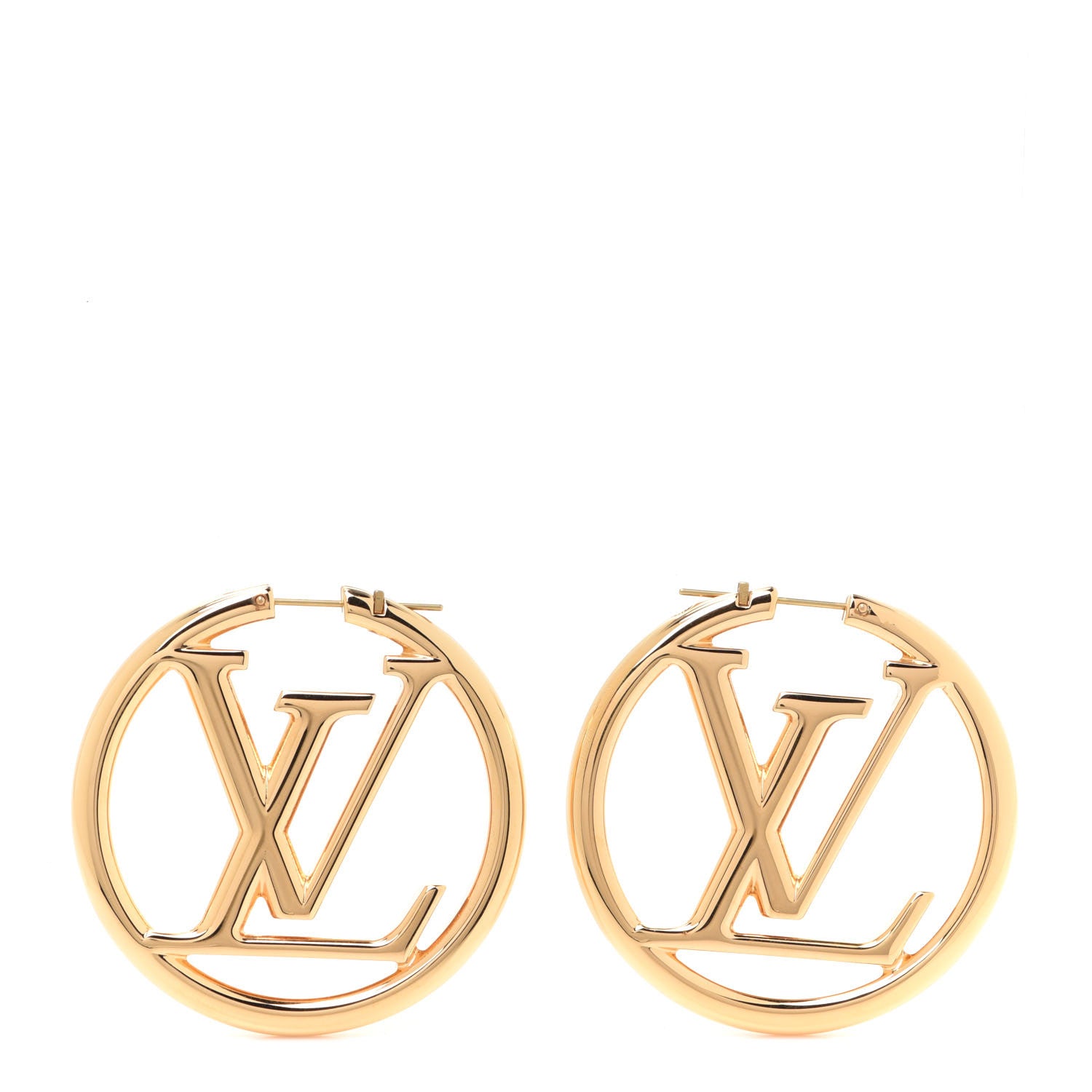 Louis Vuitton Metal Louise Hoop Earrings Gold 1 of 5