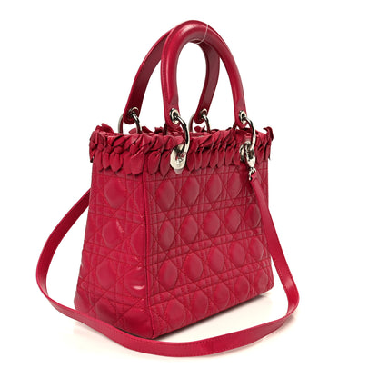 Christian Dior Lambskin Cannage Bow Medium Lady Dior Fuchsia 3 of 10