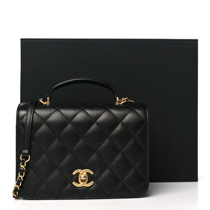 Chanel Caviar Quilted Mini Top Handle Flap Black 11 of 11