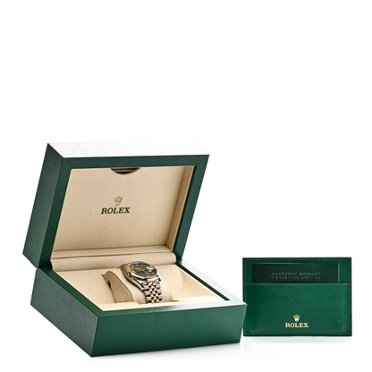 Rolex Stainless Steel 18K Yellow Gold Diamond 36mm Oyster Perpetual Datejust Watch Olive Green Roman 126203 5 of 5