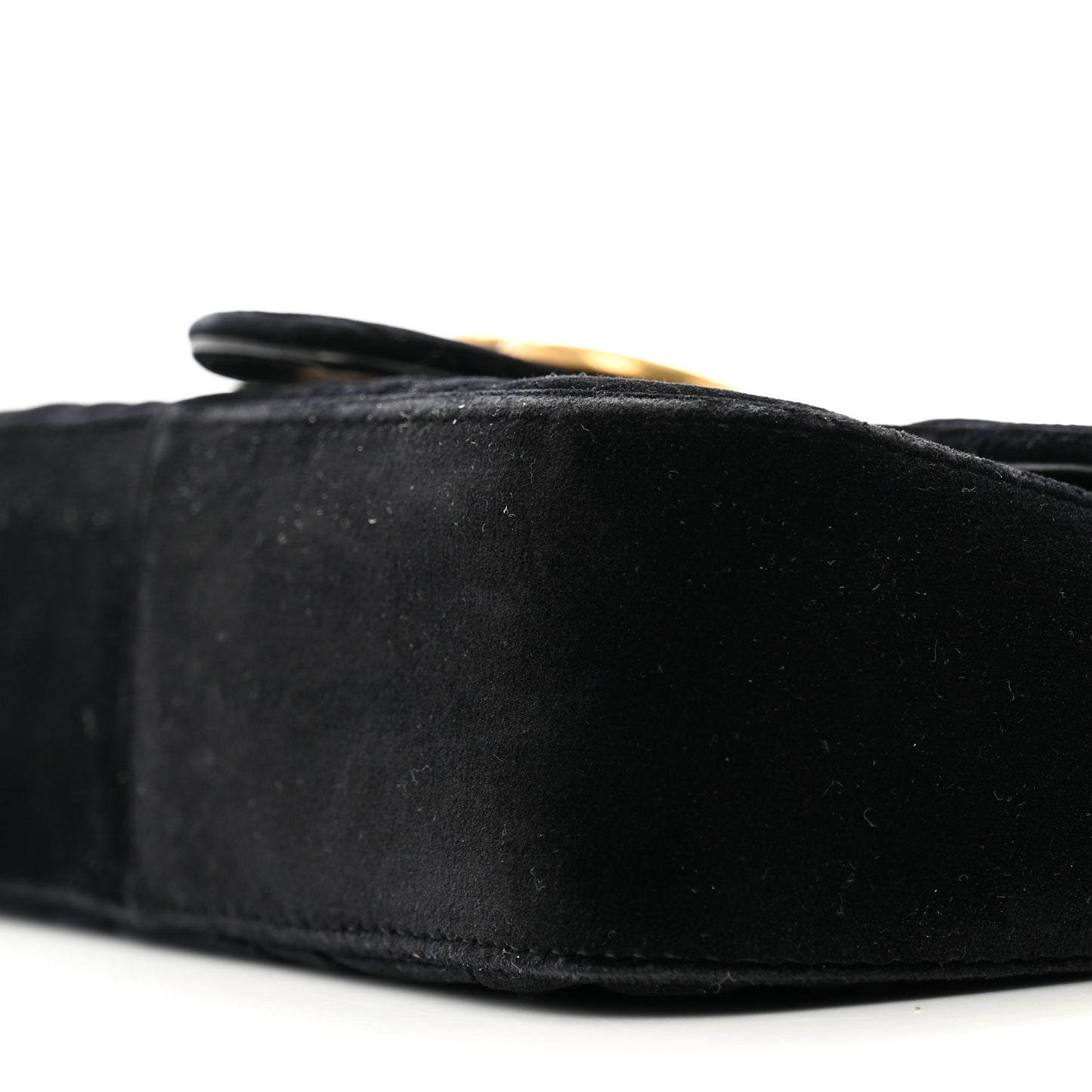 Velvet Matelasse Mini GG Marmont Shoulder Bag Black