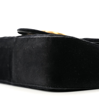 Gucci Velvet Matelasse Mini GG Marmont Shoulder Bag Black 10 of 13