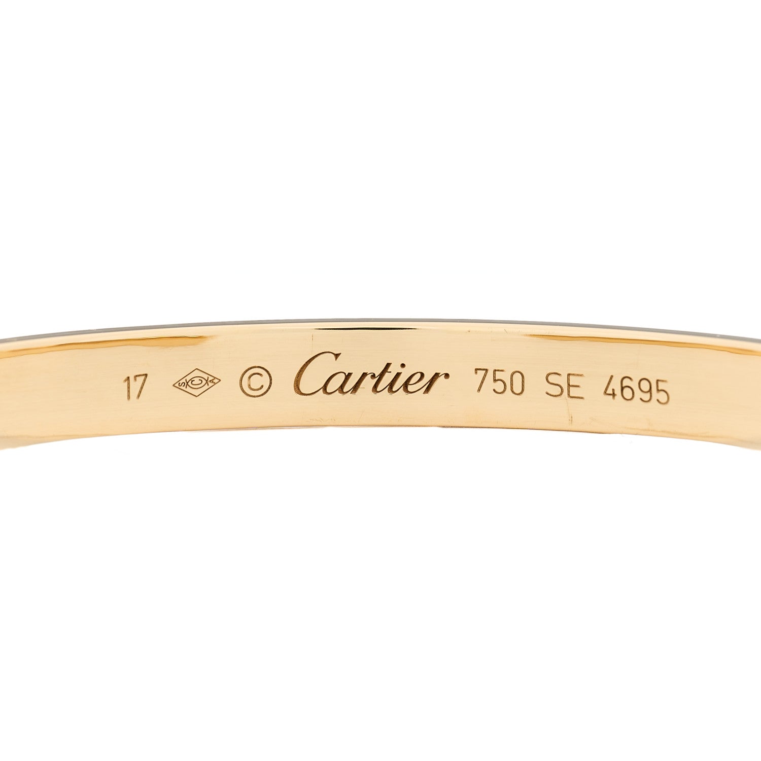 Cartier 18K Yellow Gold LOVE Cuff Bracelet 17 3 of 3
