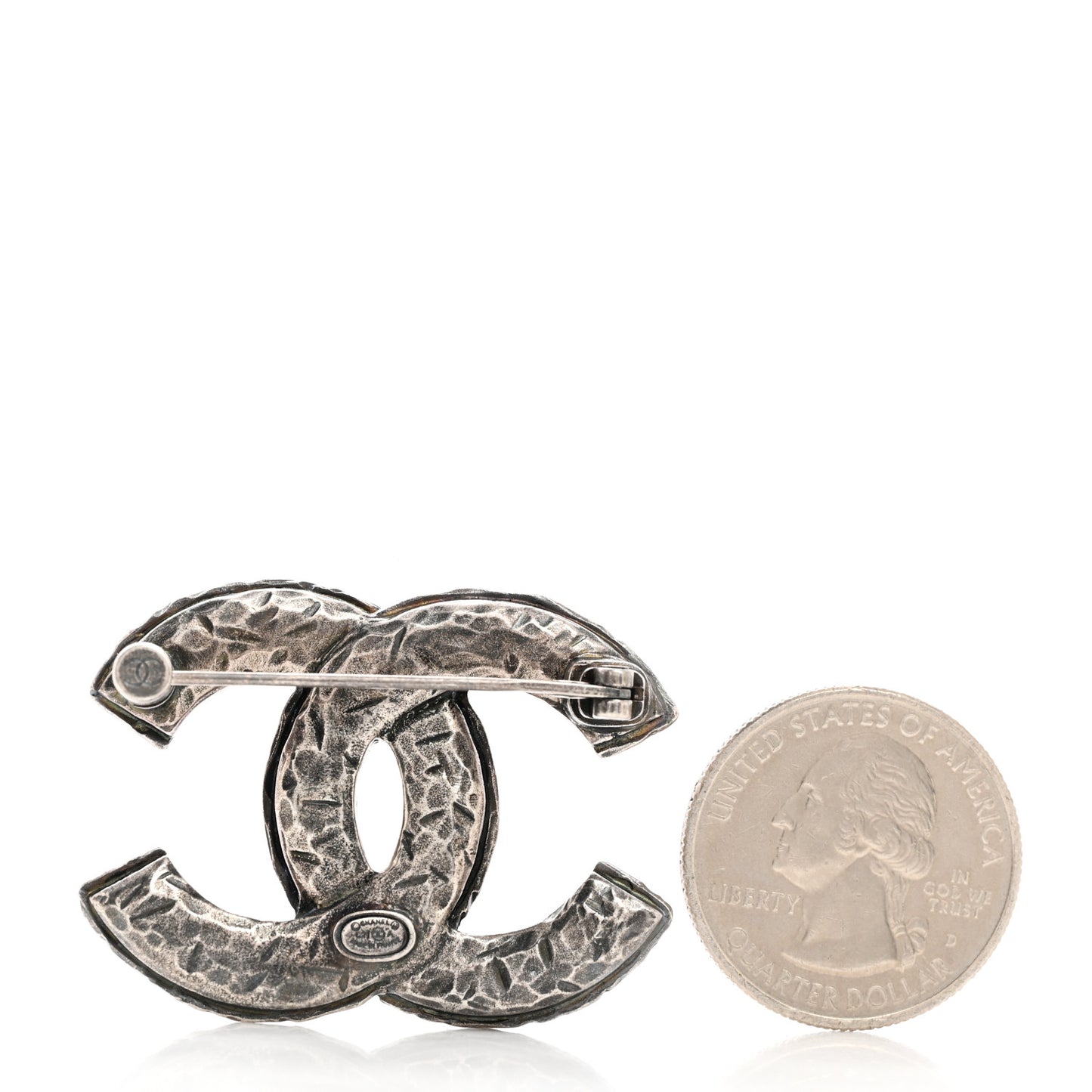 Crystal CC Brooch Ruthenium