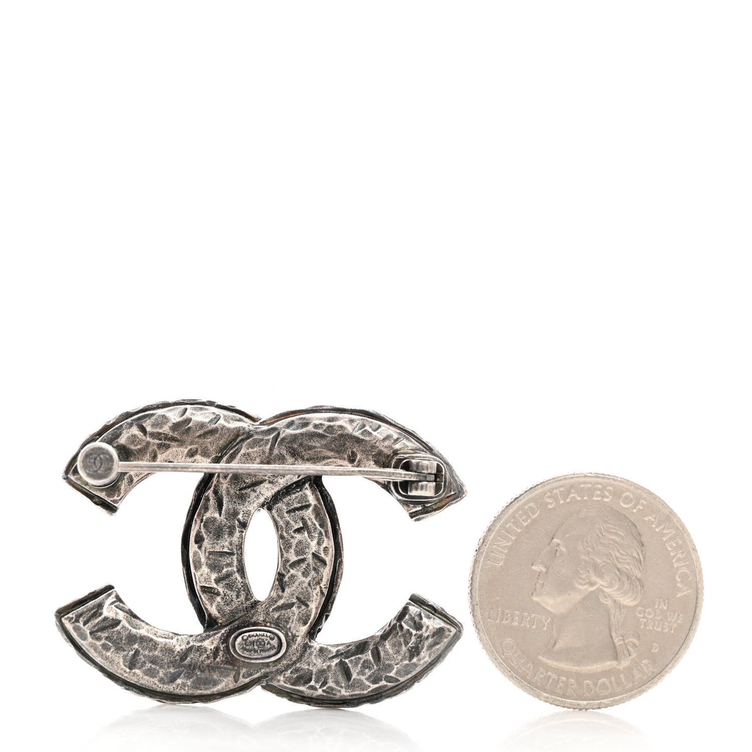 Chanel Crystal CC Brooch Ruthenium 2 of 3