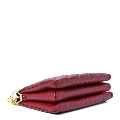 Louis Vuitton Lambskin Embossed Monogram Coussin PM Wine 4 of 9