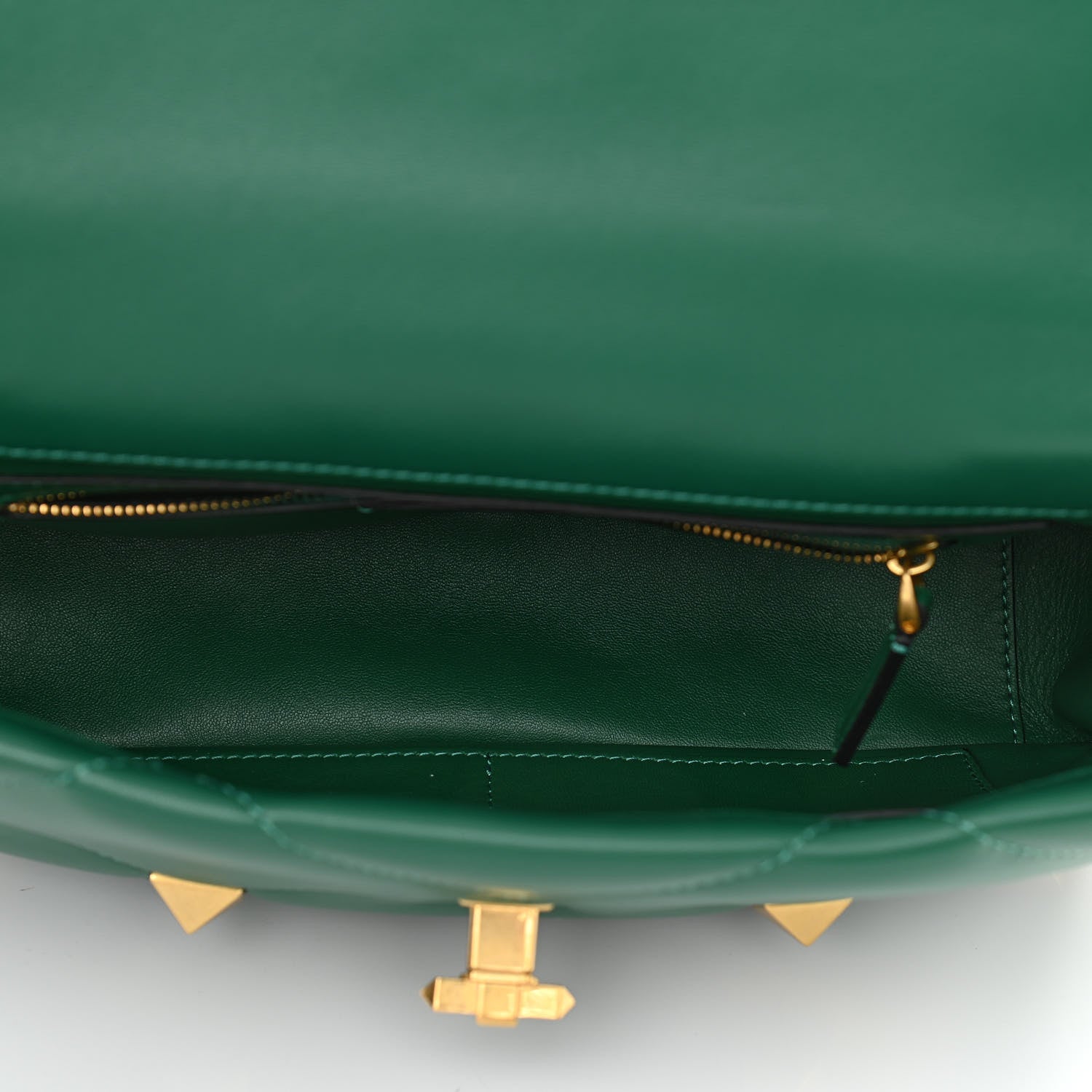 Valentino Garavani Nappa Large Roman Stud Shoulder Bag Jungle 5 of 9