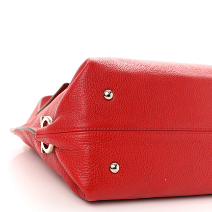 Salvatore Ferragamo Grained Calfskin Sofia Satchel Red 8 of 10