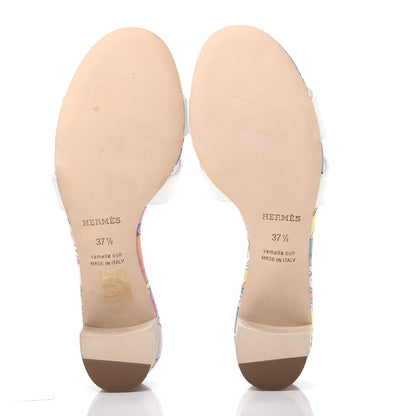 Hermes Box Calfskin Bois De Rose Oasis Sandals 37.5 White 6 of 11