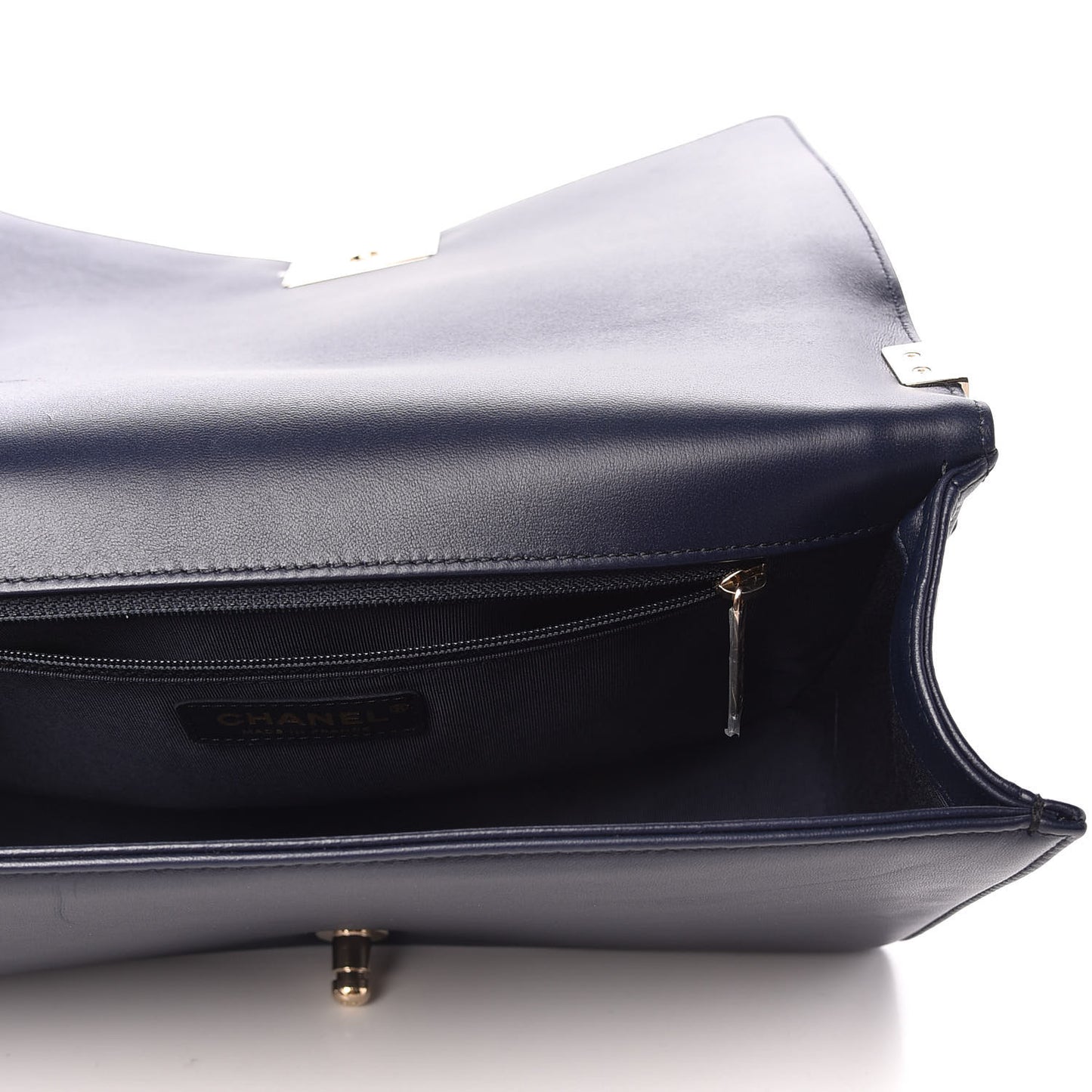 Lambskin Quilted New Medium Boy Flap Dark Navy Blue