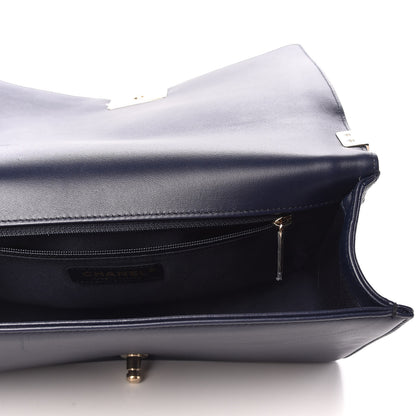 Chanel Lambskin Quilted New Medium Boy Flap Dark Navy Blue 5 of 10
