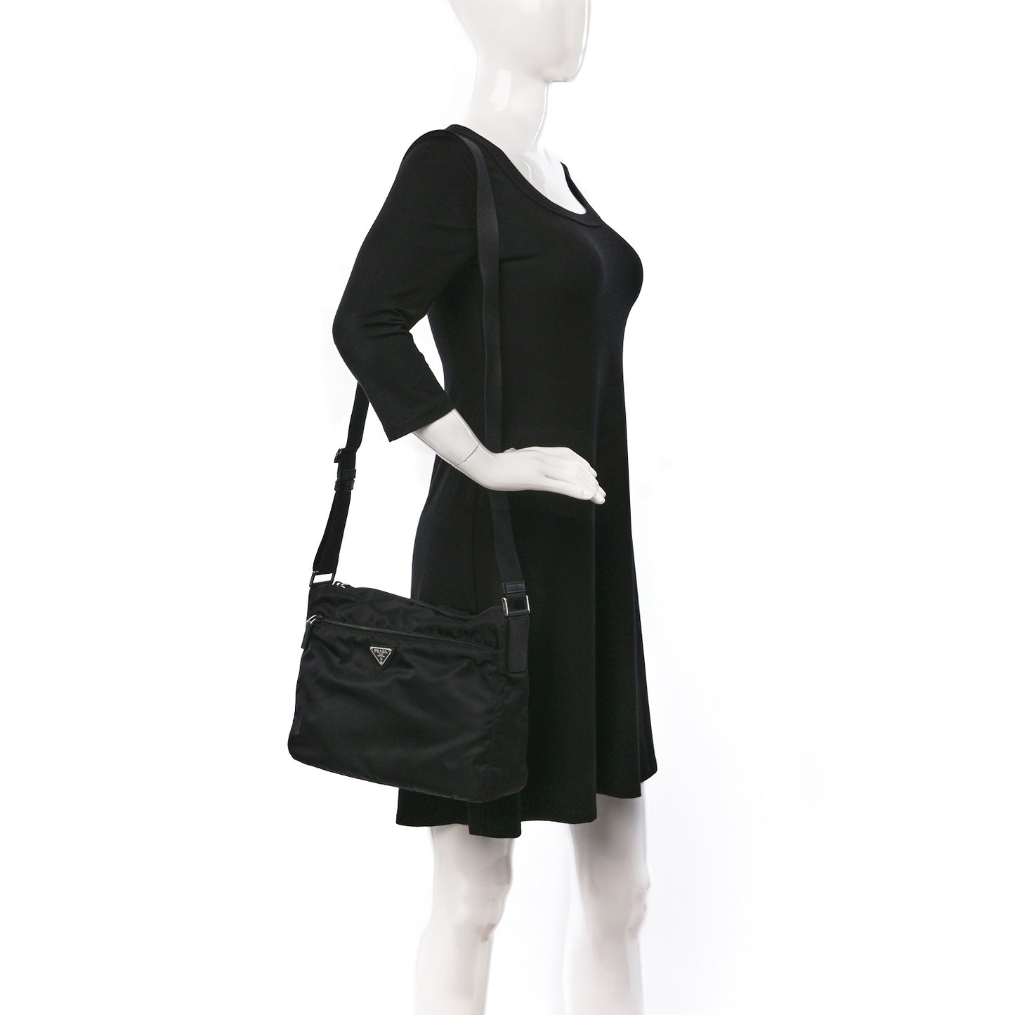 Tessuto Nylon Messenger Bag Black