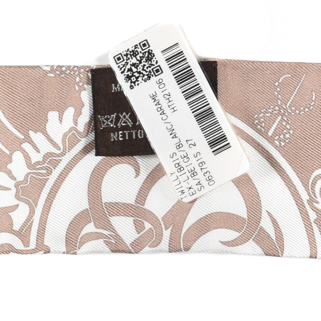 Silk Ex-Libris Twilly Beige White Caramel