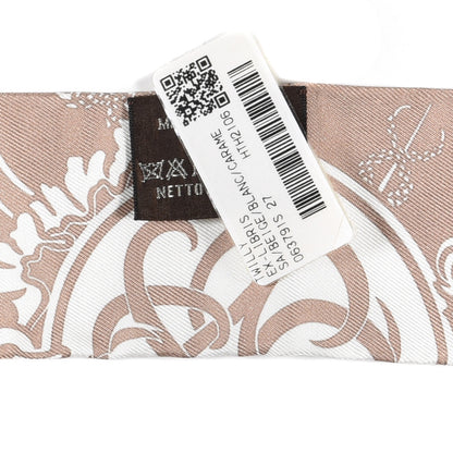 Hermes Silk Ex-Libris Twilly Beige White Caramel 4 of 4