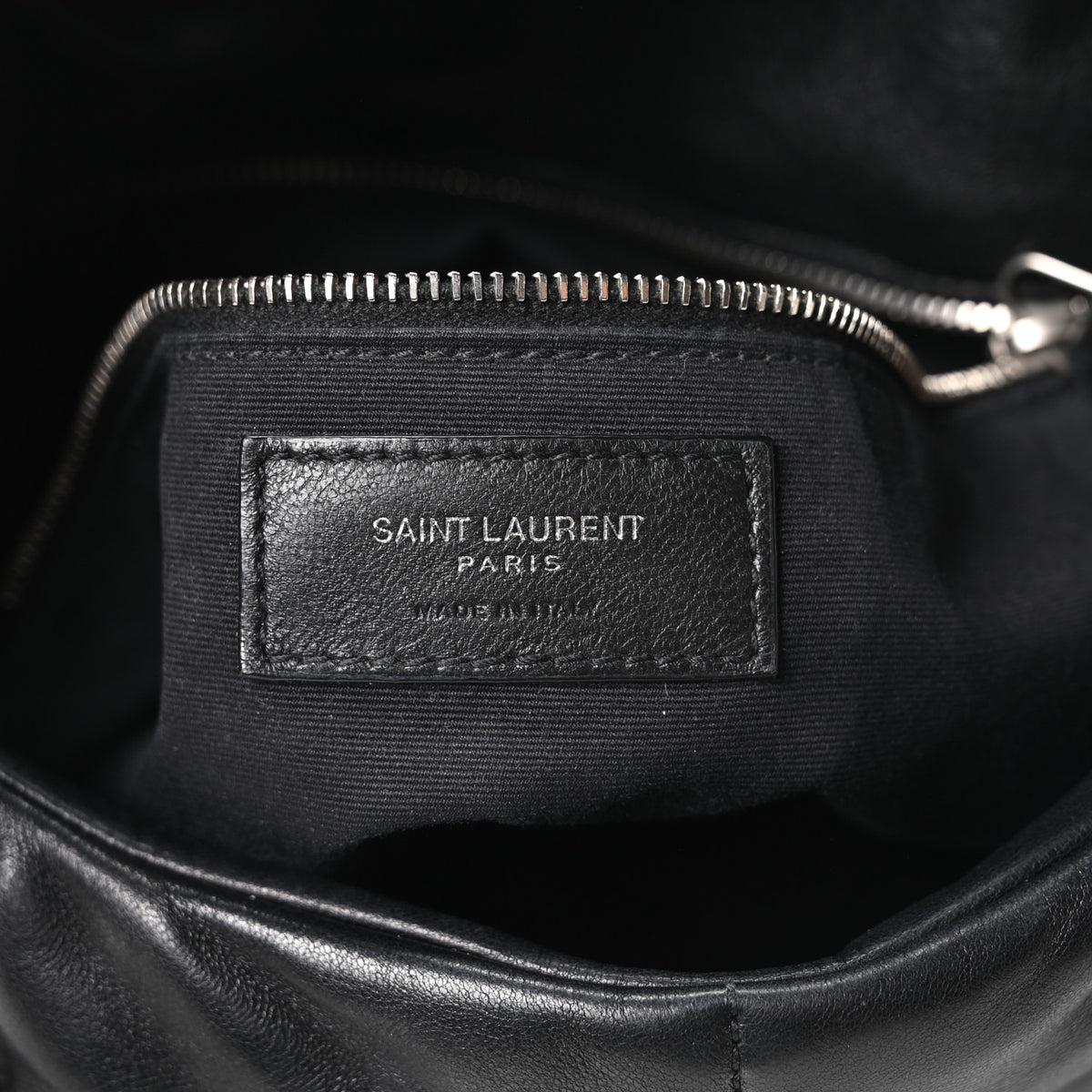 Lambskin Quilted Medium Loulou Puffer Monogram Chain Satchel Black