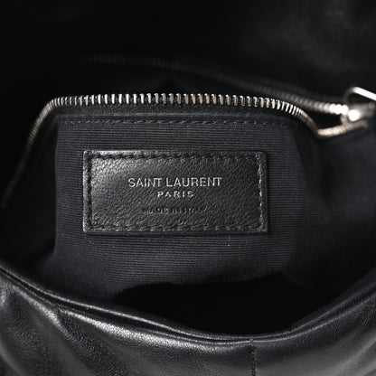 Saint Laurent Lambskin Quilted Medium Loulou Puffer Monogram Chain Satchel Black 5 of 9