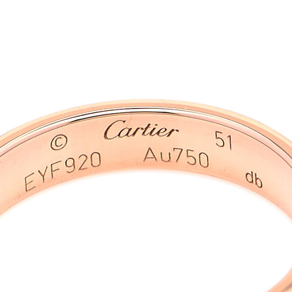 Cartier 18K Pink Gold 3.5mm LOVE Wedding Band Ring 51 5.75 4 of 5