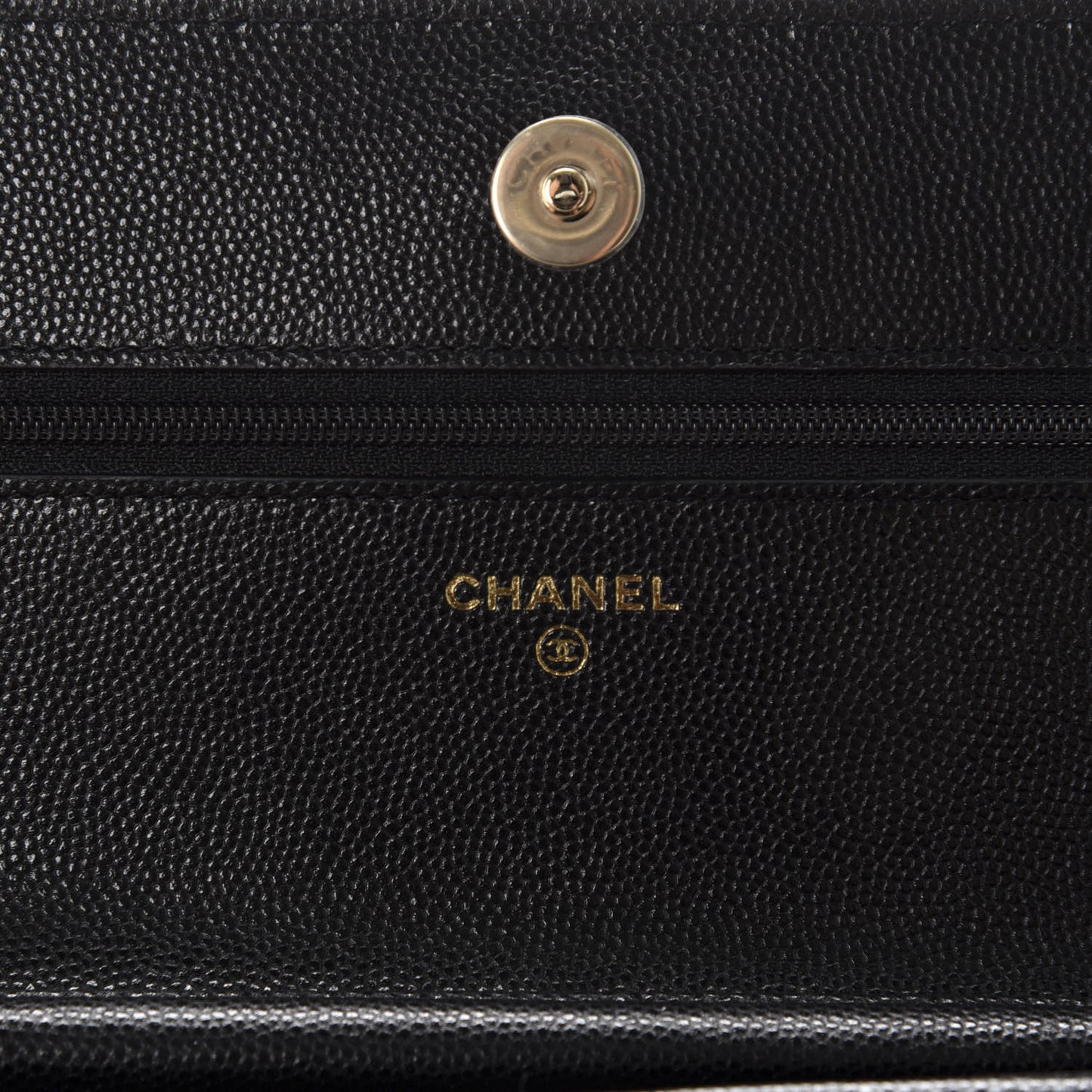 Caviar Quilted French New Wave Chain CC Wallet On Chain WOC Black