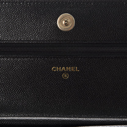 Chanel Caviar Quilted French New Wave Chain CC Wallet On Chain WOC Black 11 of 12