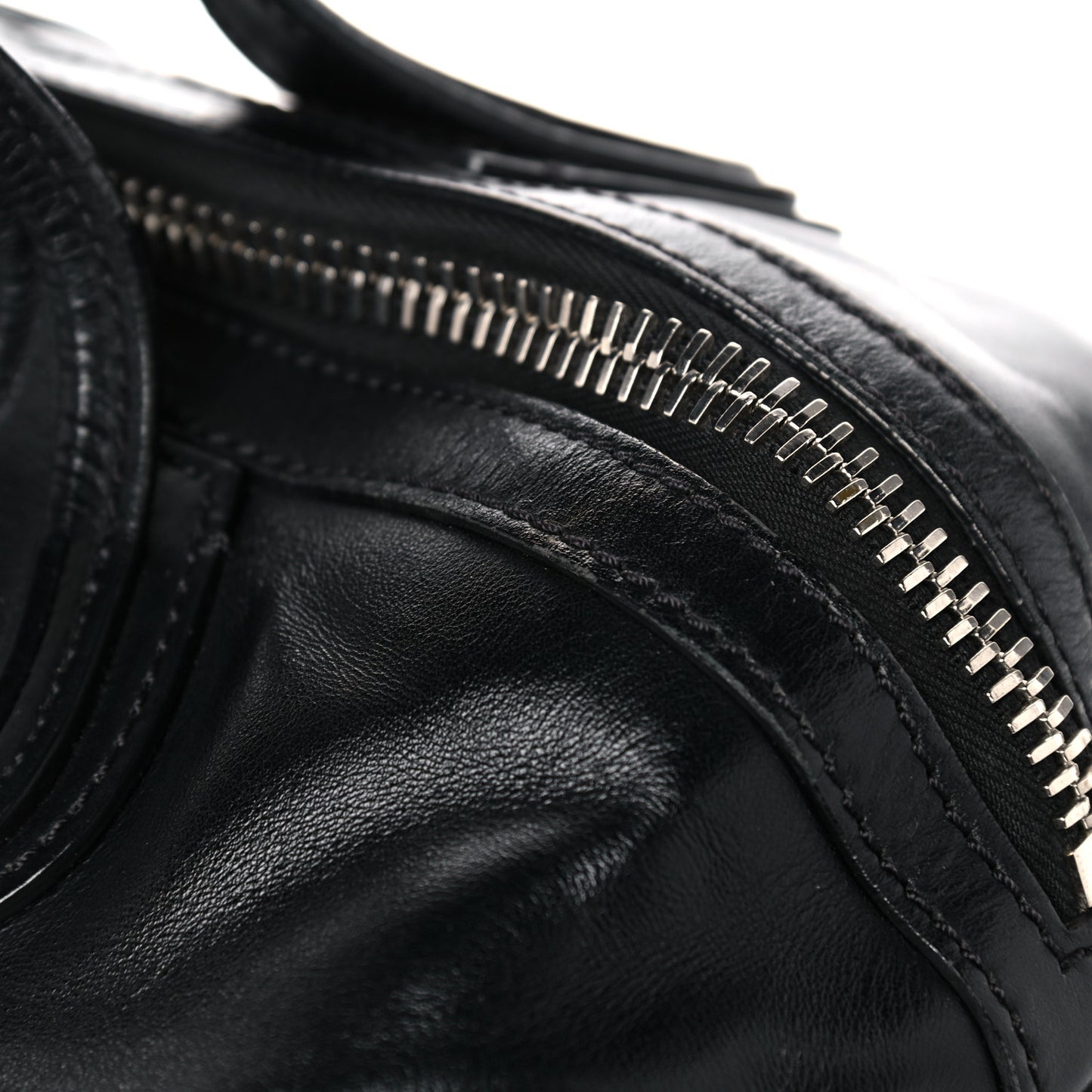 Waxed Calfskin Medium Nightingale Logo Strap Black