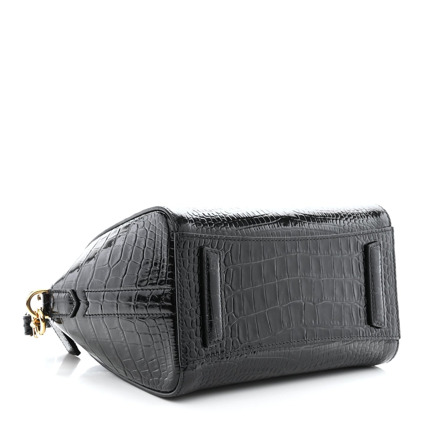Calfskin Crocodile Embossed Mini Antigona Black