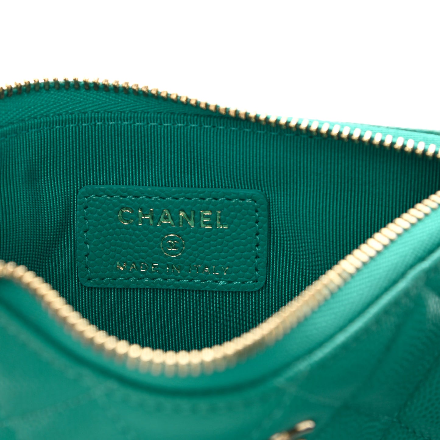 Caviar Quilted Small Cosmetic Case Light Blue