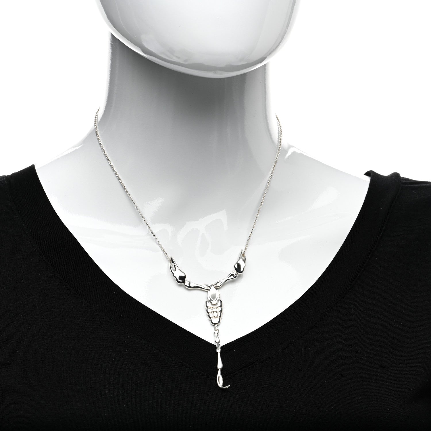 Tiffany Sterling Silver Elsa Peretti Scorpion Pendant Necklace 2 of 4