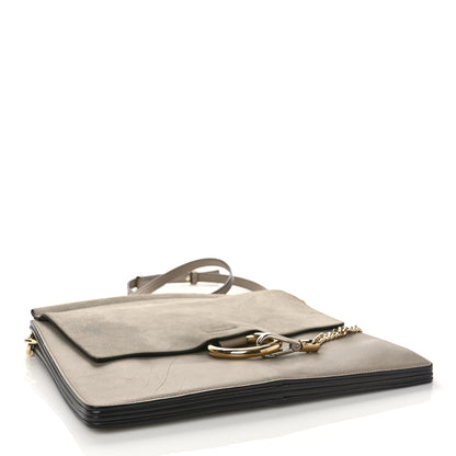 Chloe Calfskin Suede Medium Faye Shoulder Bag Motty Grey 4 of 12