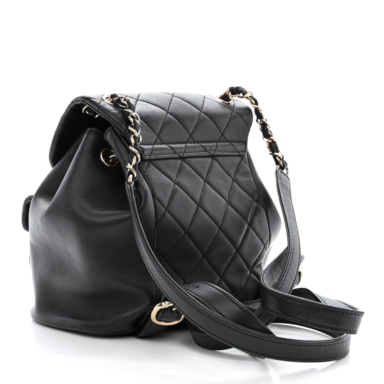 Chanel Lambskin Quilted Small Duma Drawstring Backpack Black 4 of 12