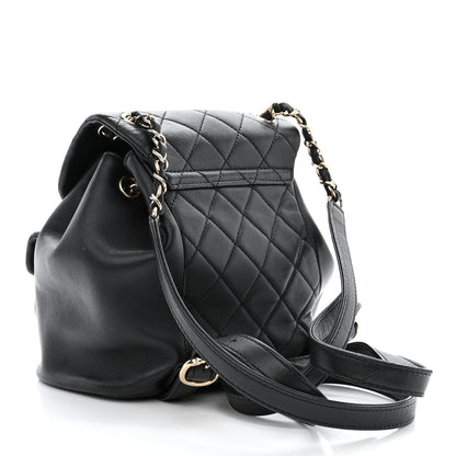 Chanel Lambskin Quilted Small Duma Drawstring Backpack Black 4 of 12