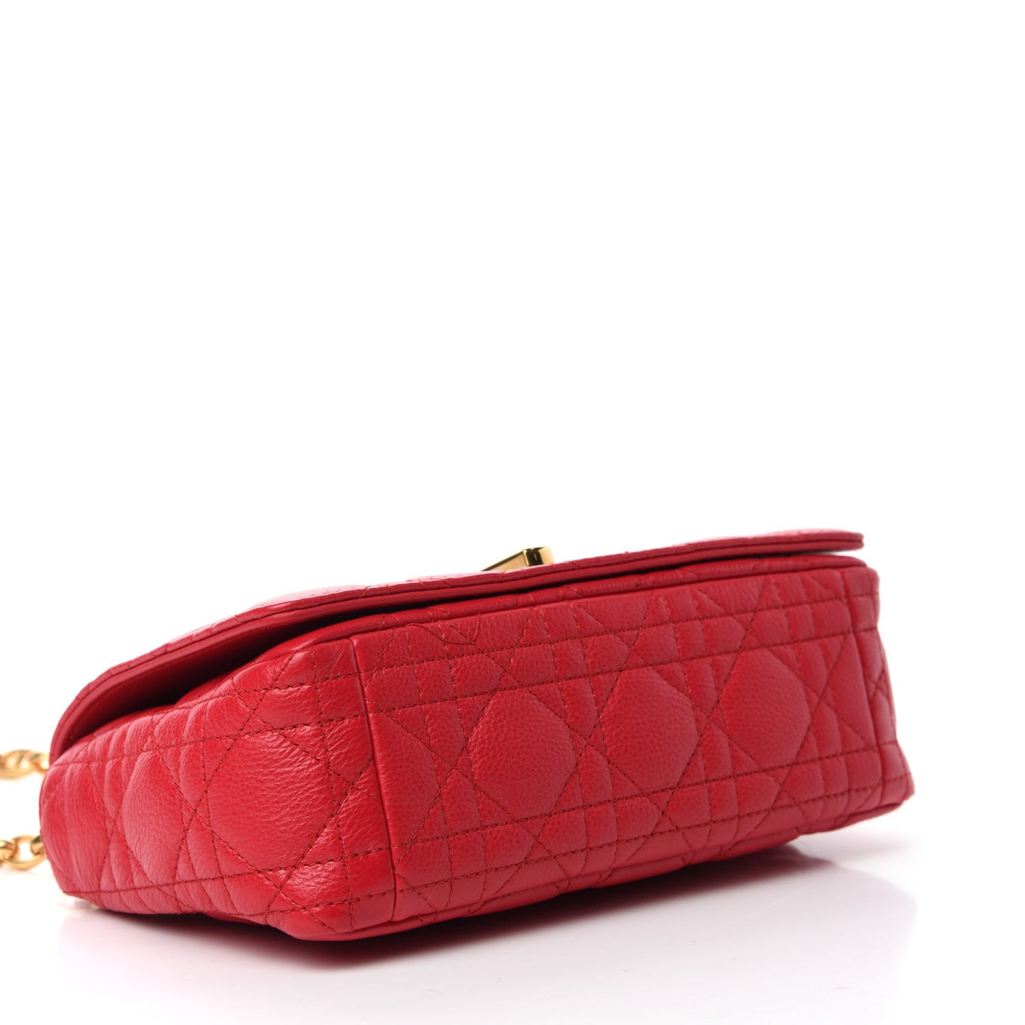 Calfskin Cannage Small Caro Bag Raspberry