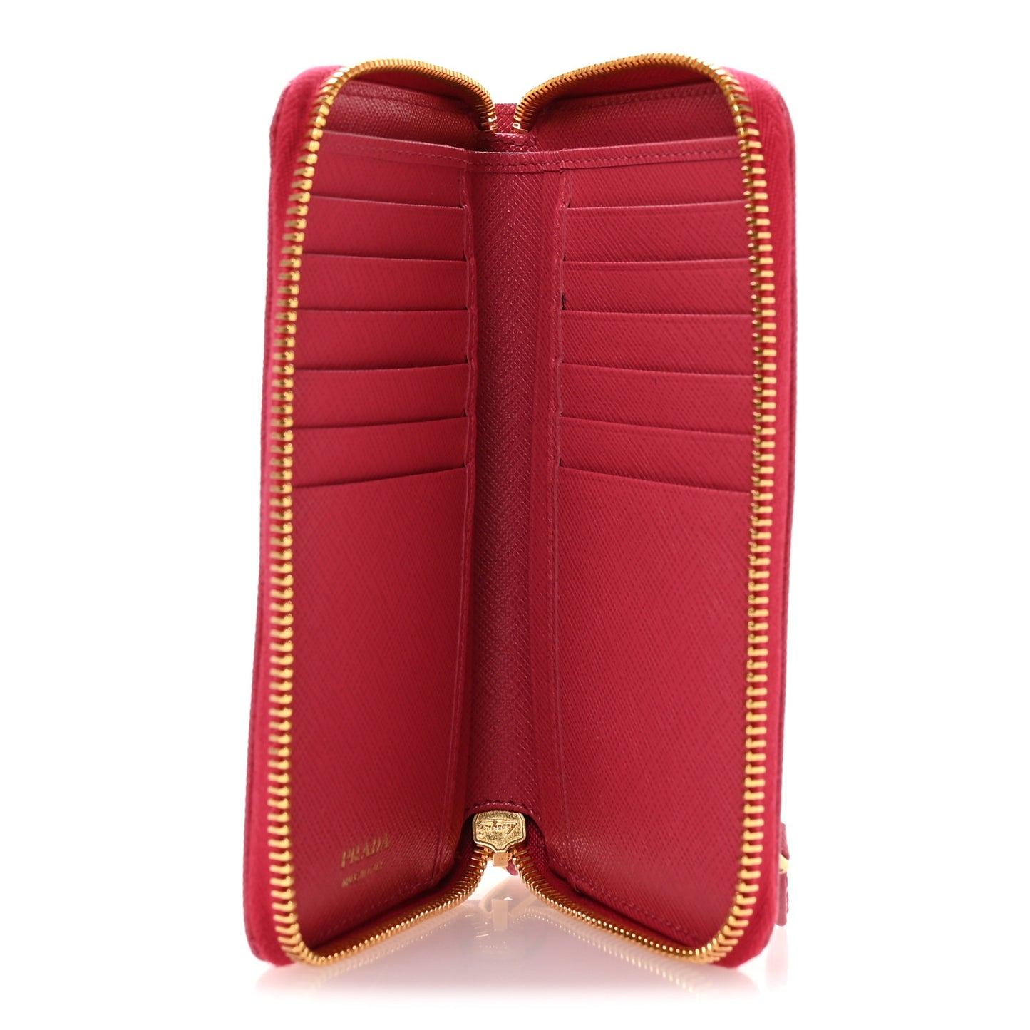 Saffiano Metal Zip Around Wallet Peonia