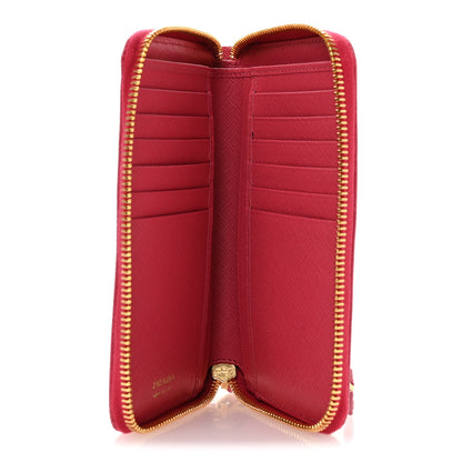 Prada Saffiano Metal Zip Around Wallet Peonia 5 of 8