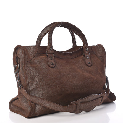 Balenciaga Metallic Craquele Calfskin Classic Hardware City Bronze 3 of 13