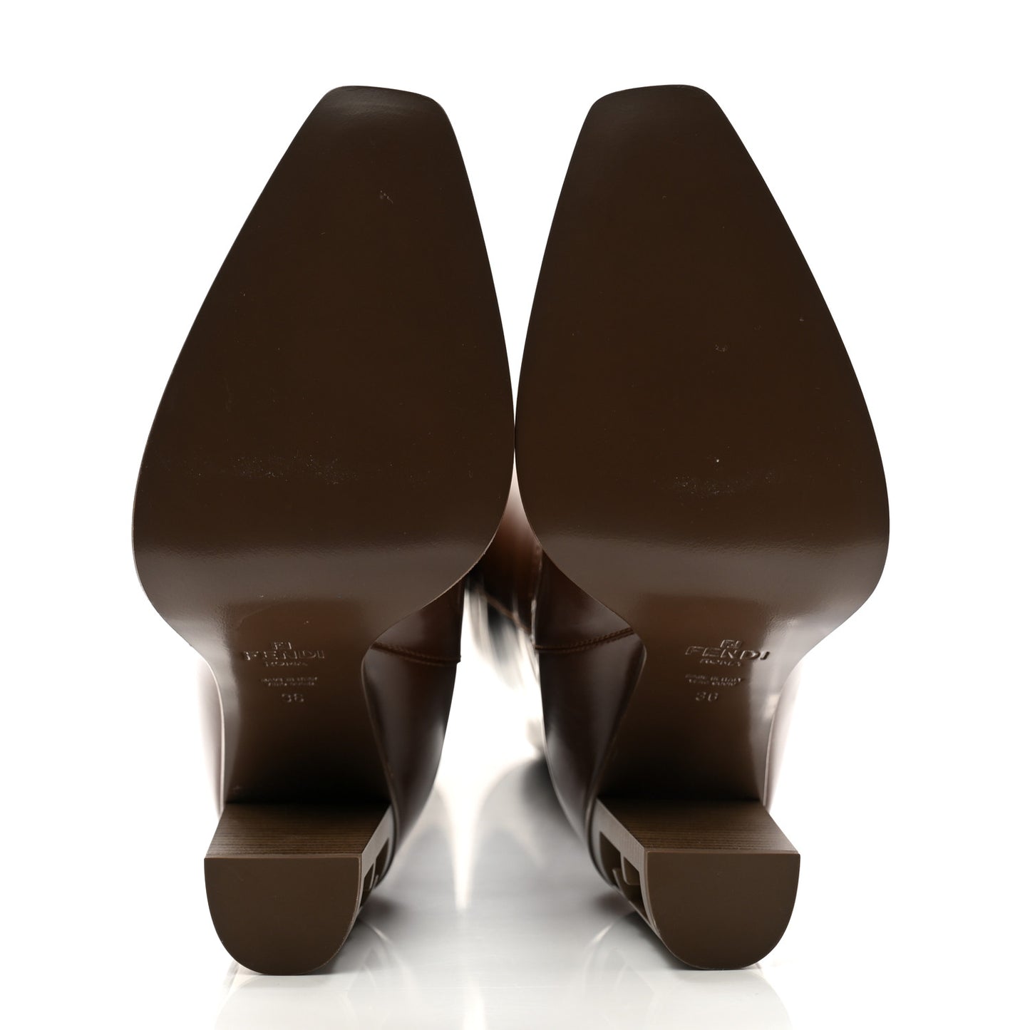 Vitello Abrasivato 110mm Cut Baguette Knee Boots 36 Cuoio