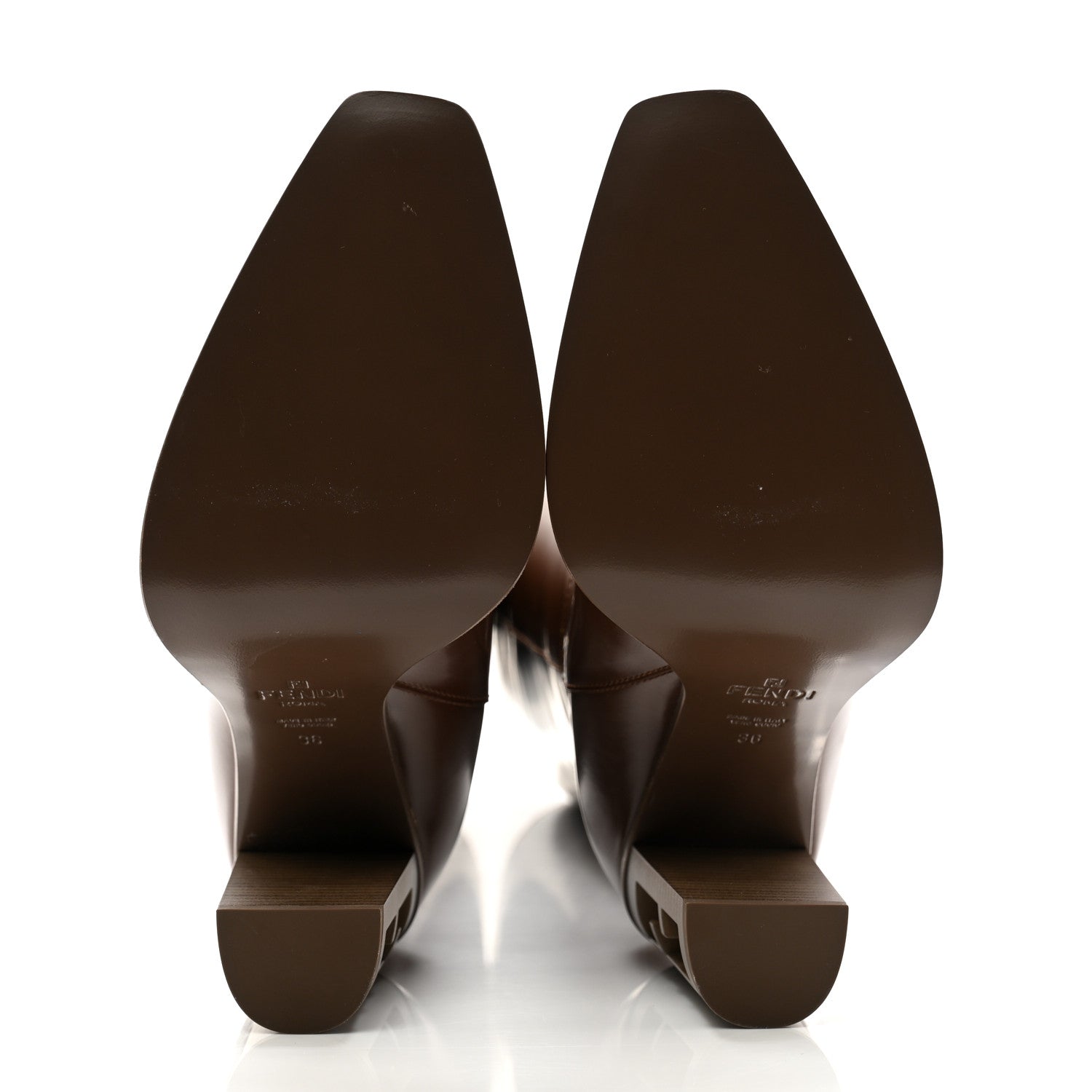 Fendi Vitello Abrasivato 110mm Cut Baguette Knee Boots 36 Cuoio 5 of 10