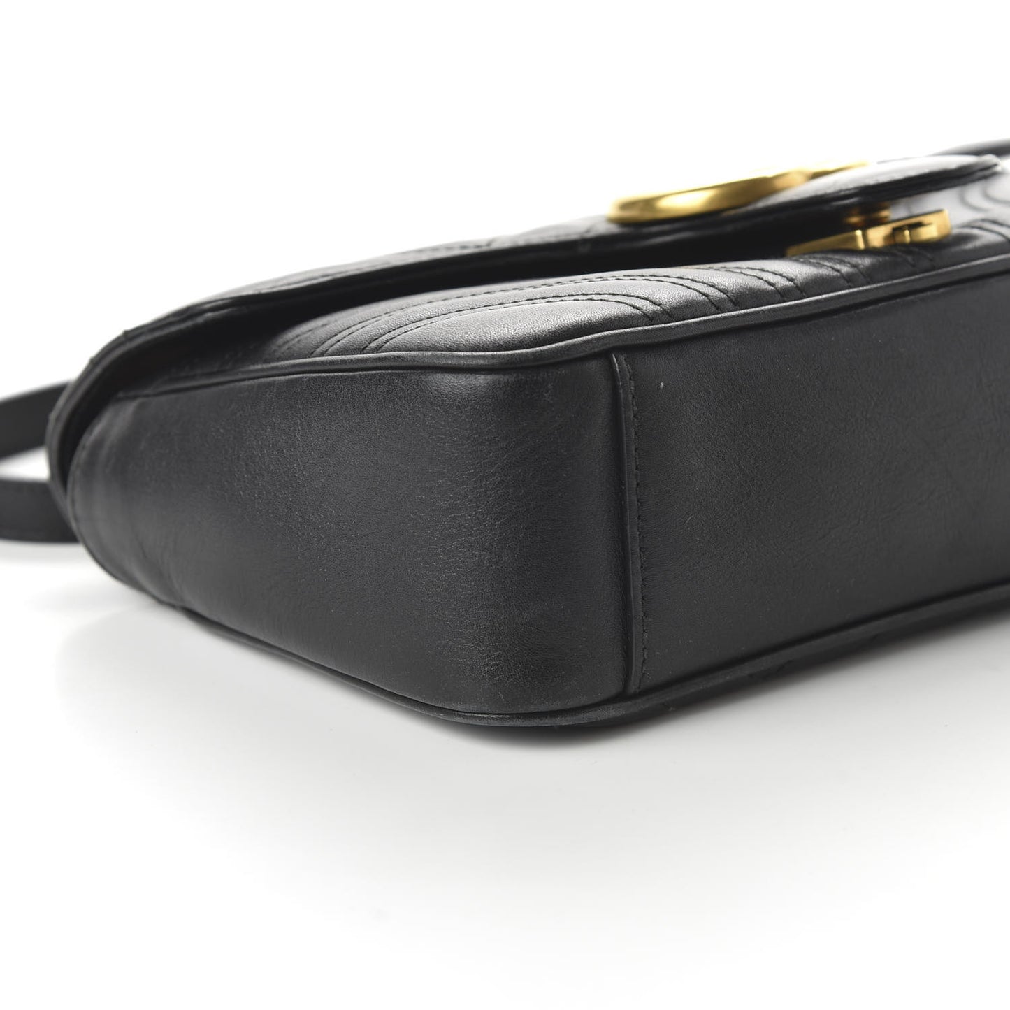 Calfskin Matelasse Small GG Marmont Shoulder Bag Black