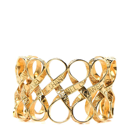 Chanel Twisted Logo Cuff Gold 1 of 5