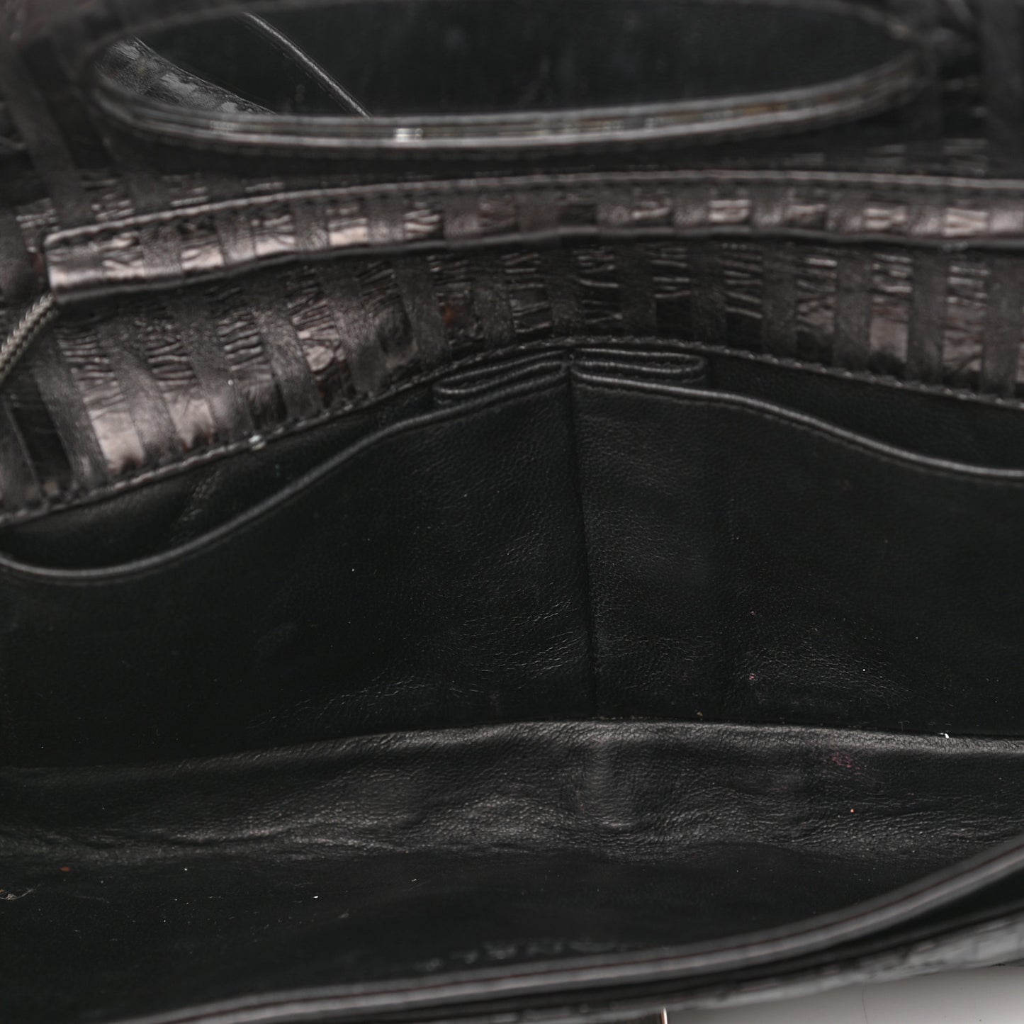 Metallic Calfskin Striped 2.55 Reissue Flap Black