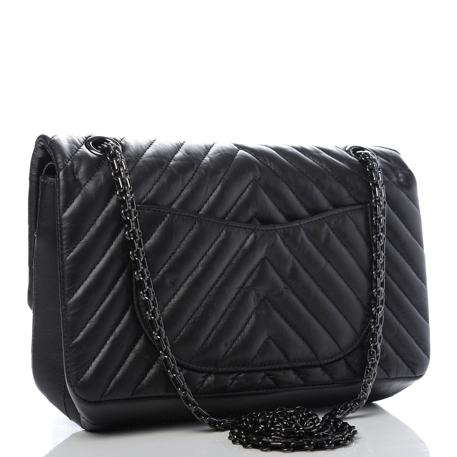 Chanel Aged Calfskin Chevron Quilted 2.55 Reissue 225 Flap So Black 3 of 10