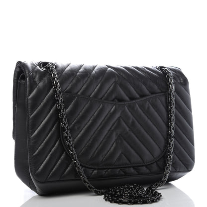 Chanel Aged Calfskin Chevron Quilted 2.55 Reissue 225 Flap So Black 3 of 10