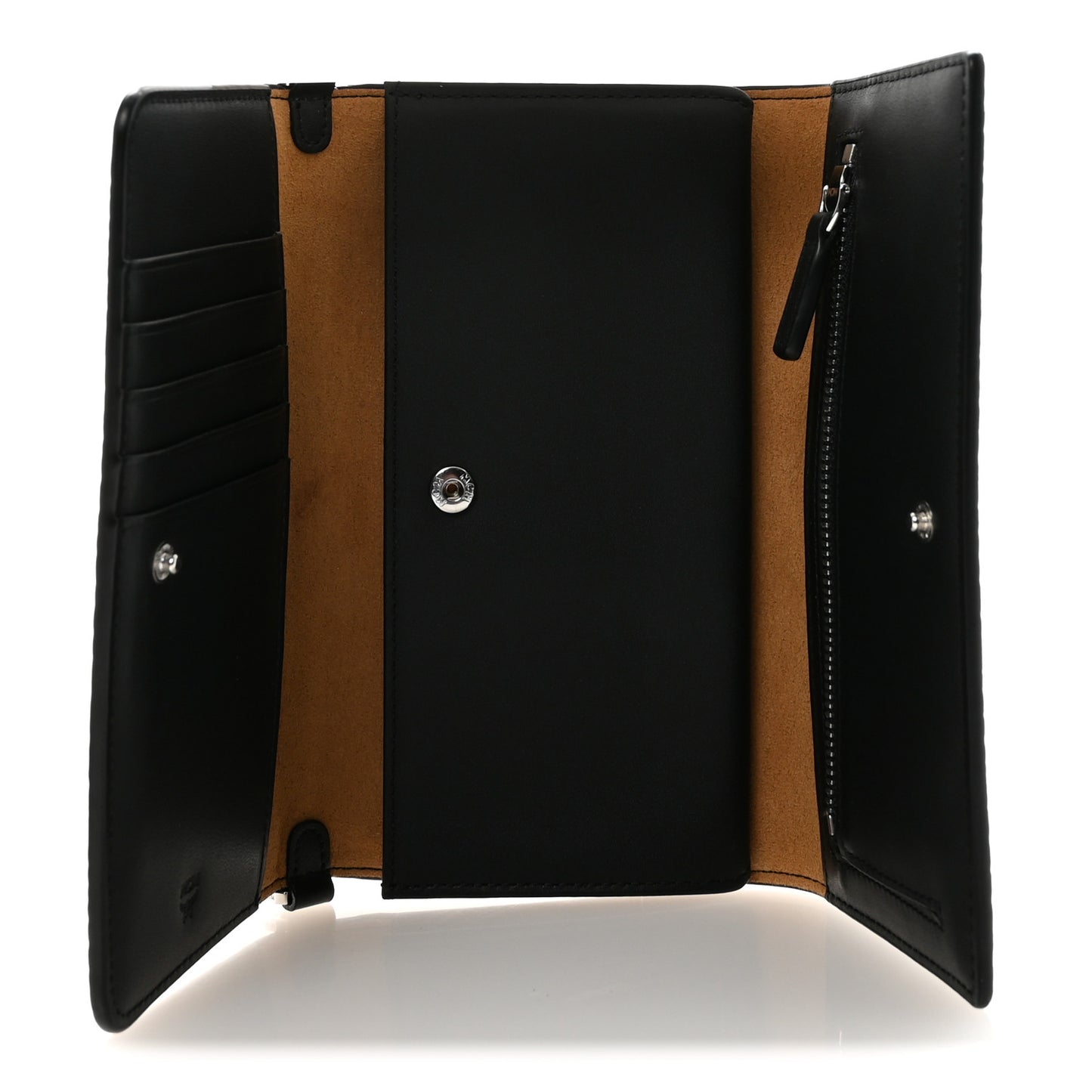 Visetos Tri Fold Phone Wallet On Strap Black
