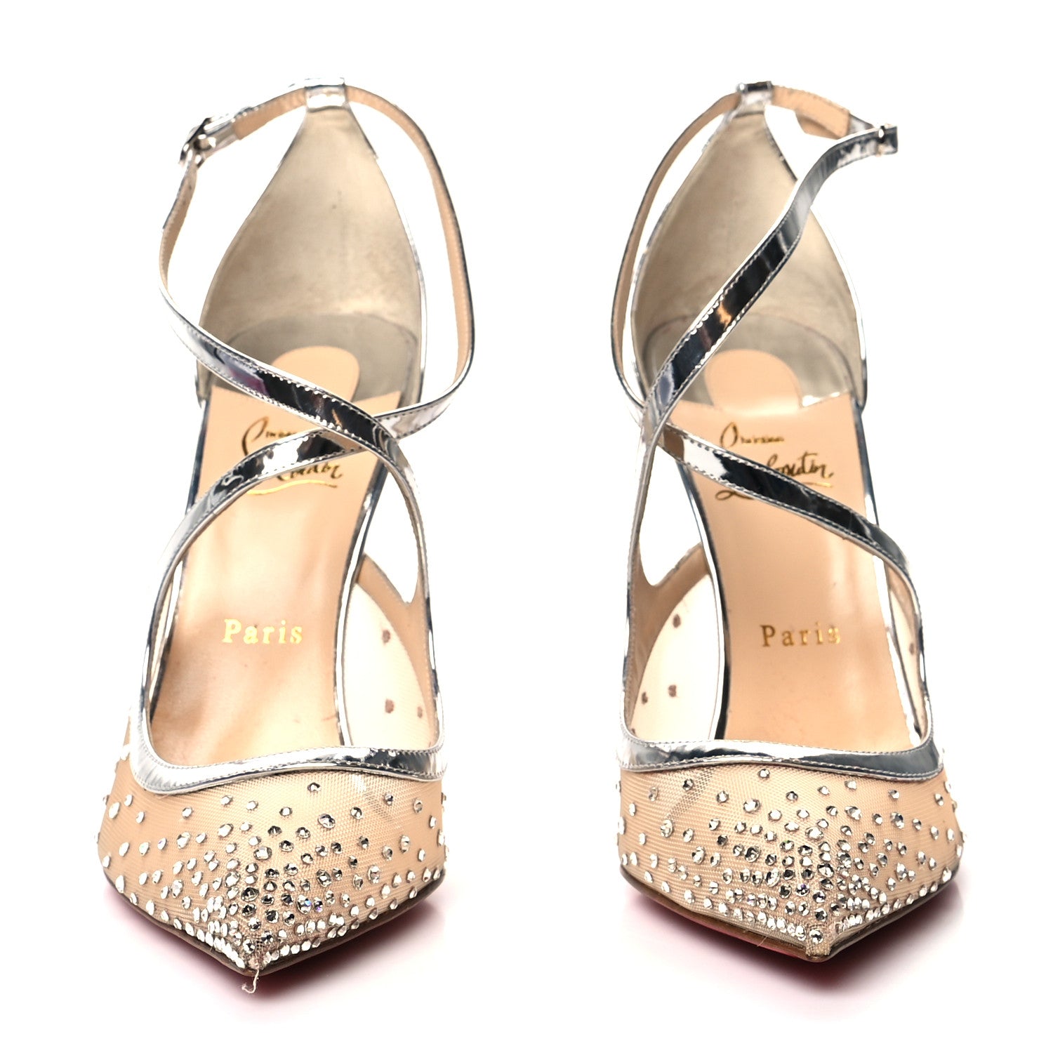 Christian Louboutin Rette Twistissima Strass 100 Pumps 41 Crystal 2 of 7